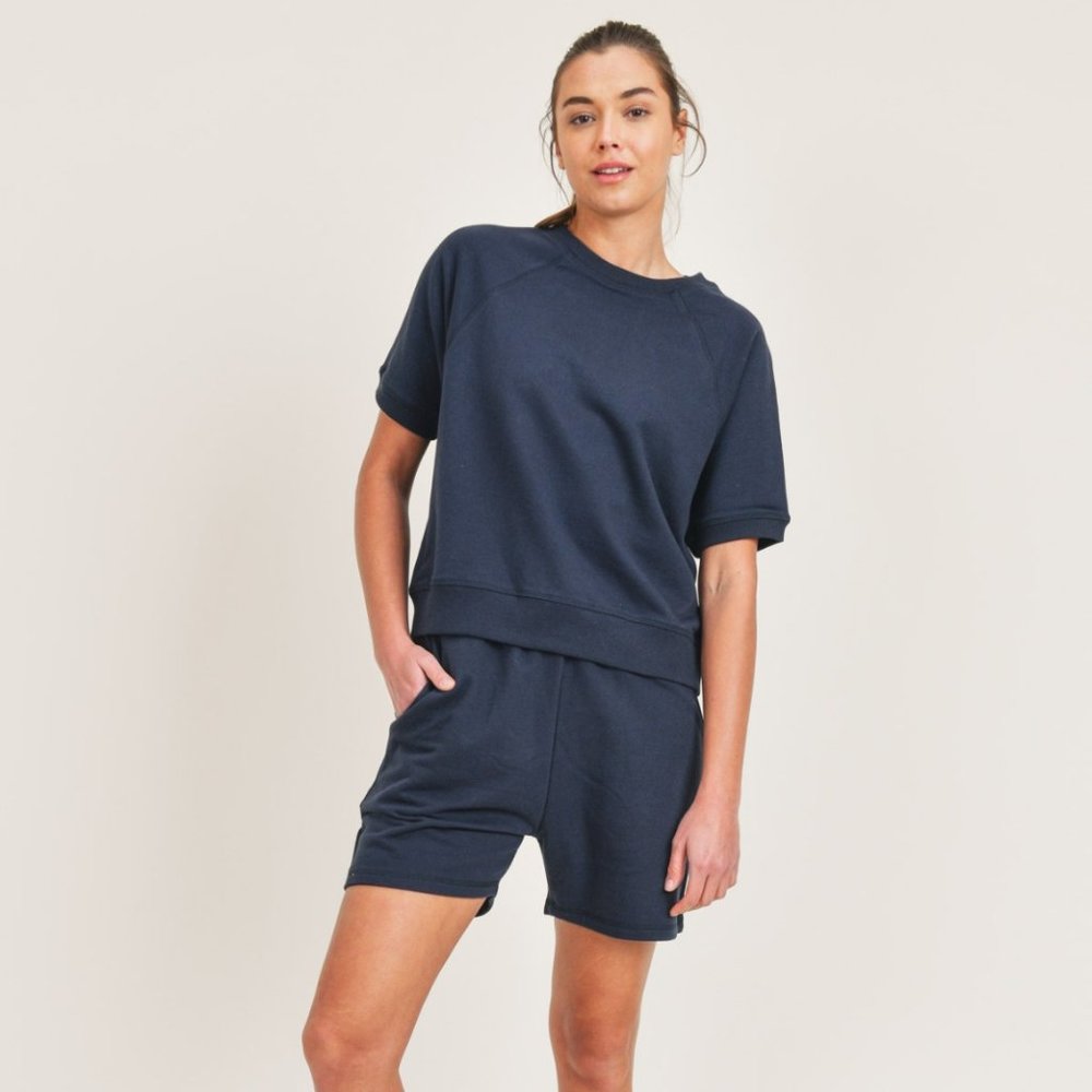 Navy Blue Pure Cotton Loungewear Set